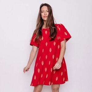 Mata Traders Winnie Cherry Ikat Dress - size XL